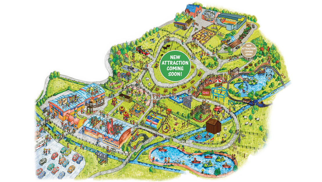 Map of Puxton Park attractions in the southwest